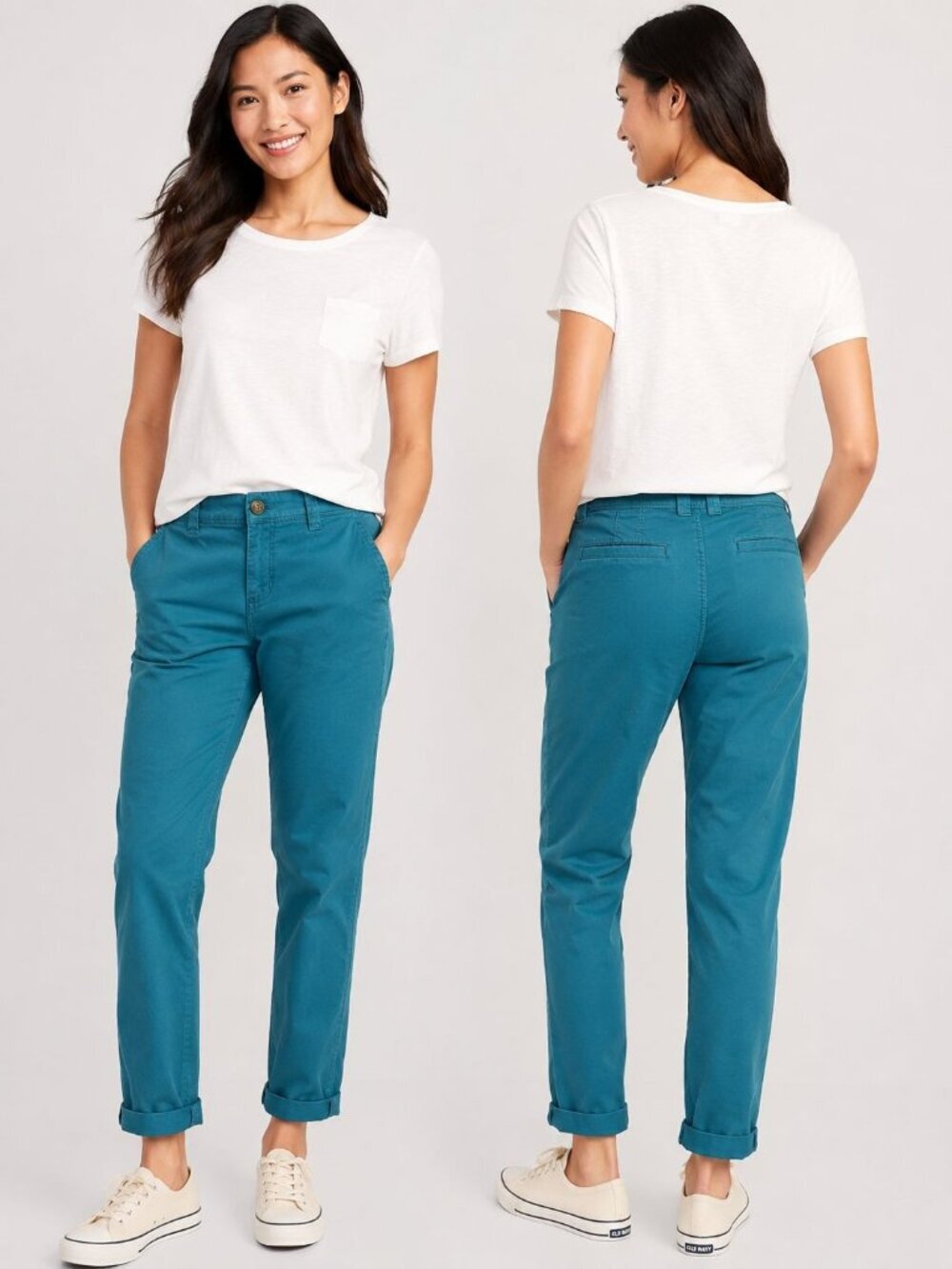Old Navy The Boyfriend Chino Pants — Women’s Teal Blue Size 6 Regular